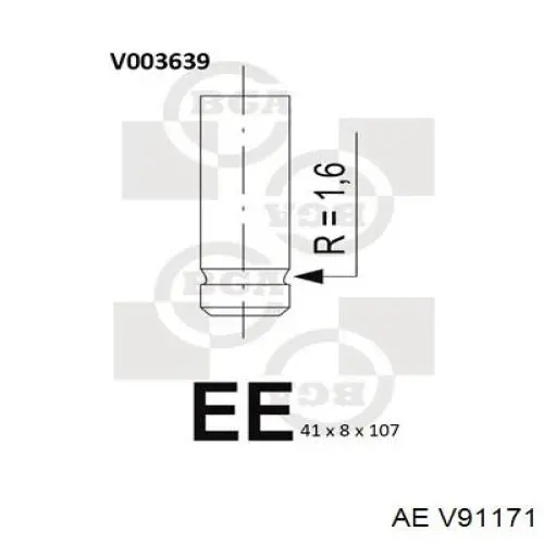 V91171 AE клапан впускной