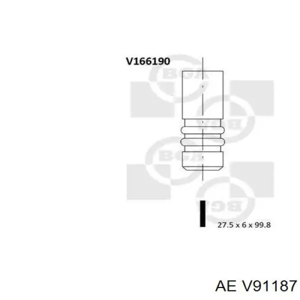 Впускной клапан V91187 AE