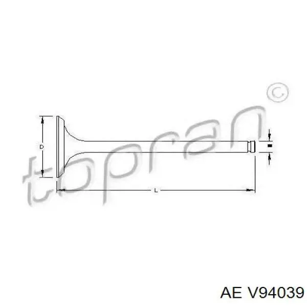 Выпускной клапан двигателя AE V94039 цена, от 312.5 UAH