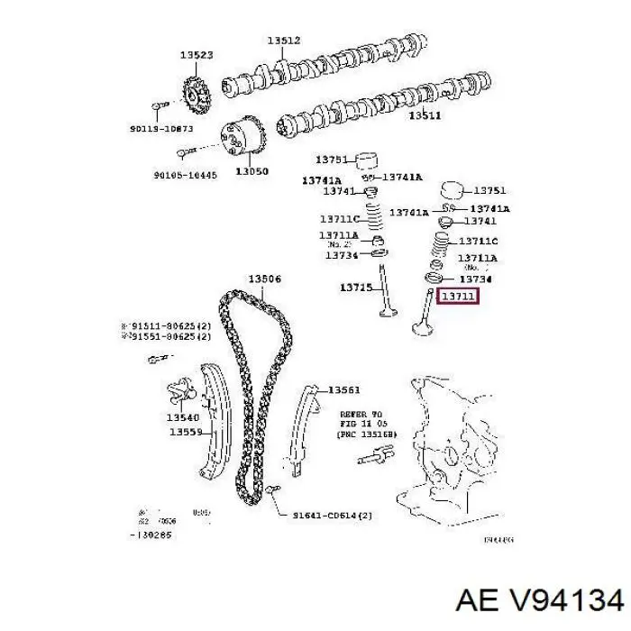 Впускной клапан V94134 AE