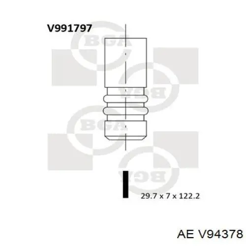 Válvula de admisión V94378 AE