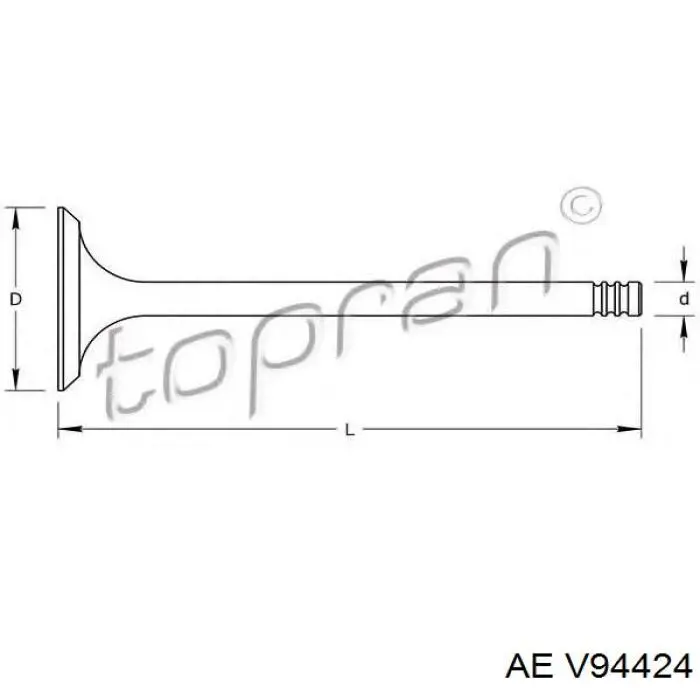 Купить V94424 AE Впускной клапан
