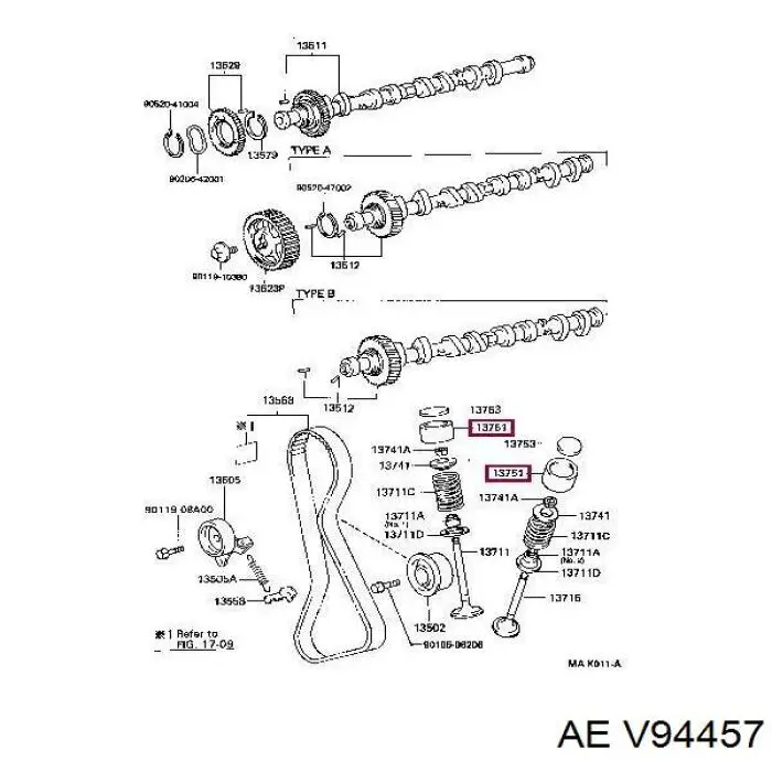 Выпускной клапан двигателя AE V94457 цена, от 8.09 USD