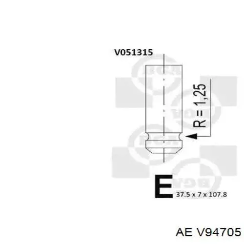 Клапан впускной AE V94705 цена, от 6.32 USD
