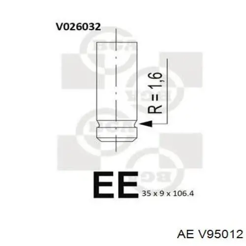 V95012 AE клапан выпускной