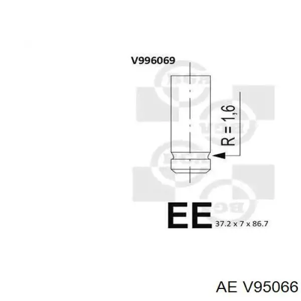 Выпускной клапан двигателя AE V95066 цена, от 10.74 USD