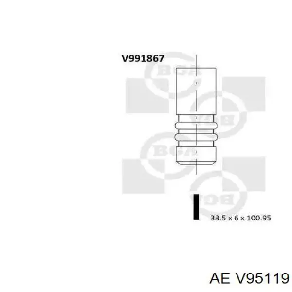 Впускной клапан V95119 AE