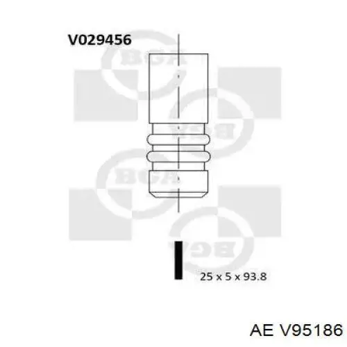 Купить V95186 AE Впускной клапан
