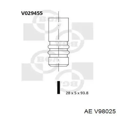 Выпускной клапан двигателя AE V98025 цена, от 7.97 USD