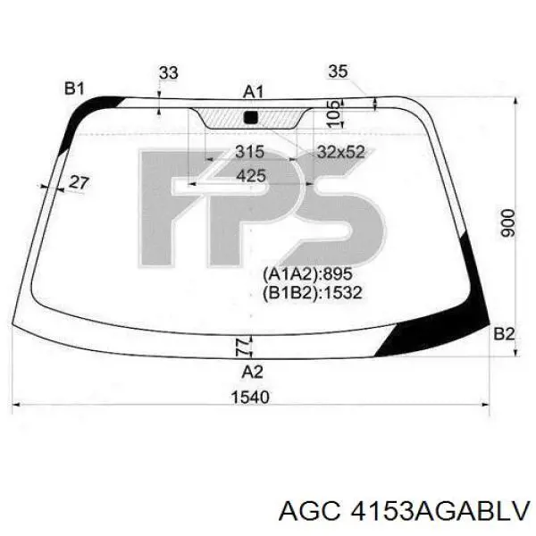 Лобовое стекло AB85366B XYG