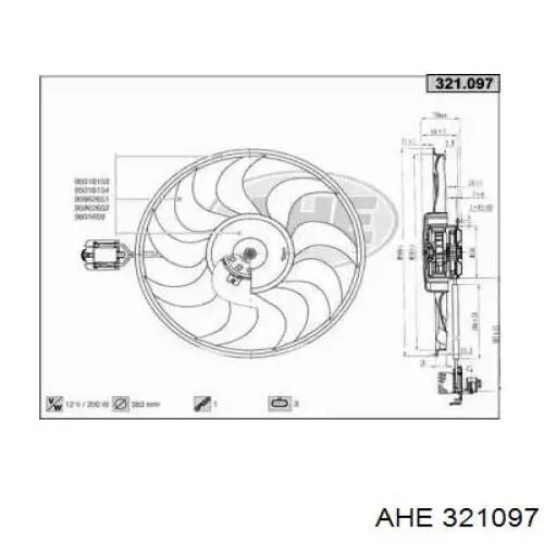 Ventilador elétrico de esfriamento montado (motor + roda de aletas) para Chevrolet Aveo (T300)