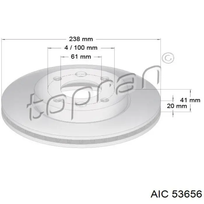 Передние тормозные диски 53656 AIC