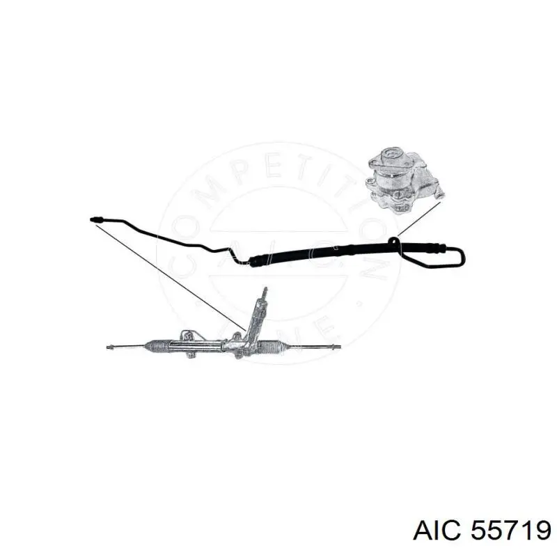 55719 AIC mangueira da direção hidrâulica assistida de pressão alta desde a bomba até a régua (do mecanismo)
