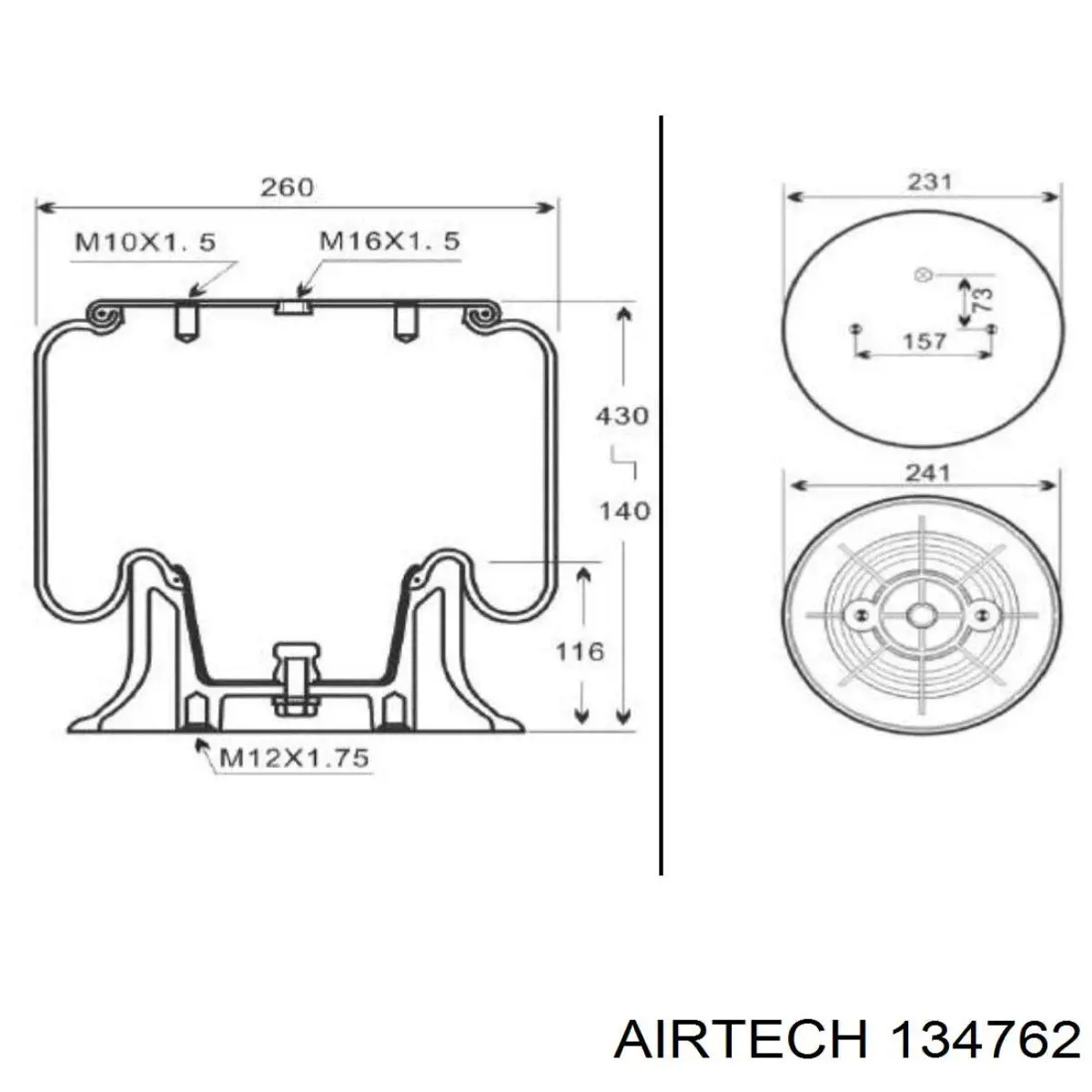 134762 Airtech Пневмоподушка моста