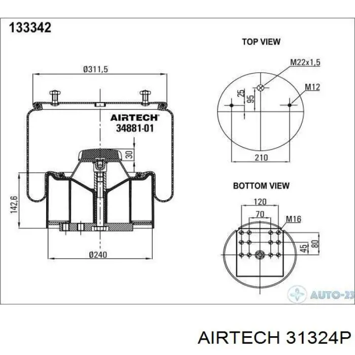 Купить 712070 Diesel Technic Пневмоподушка/пневморессора моста