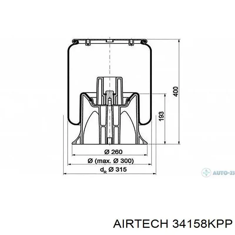 Пневмоподушка (пневморессора) моста 34158KPP Airtech