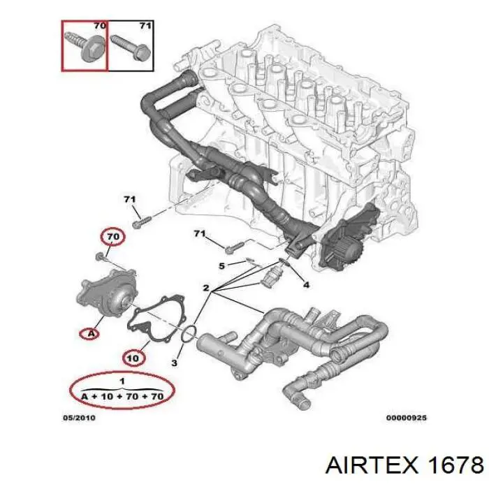 Купить 1678 Airtex Насос охлаждения