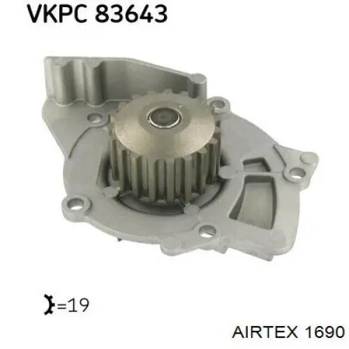 Помпа охлаждения Airtex 1690 цена, от 26.49 USD