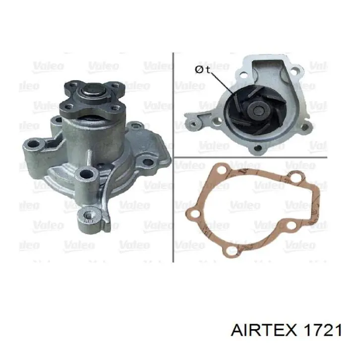 Помпа охлаждения Airtex 1721 цена, от 35.13 USD