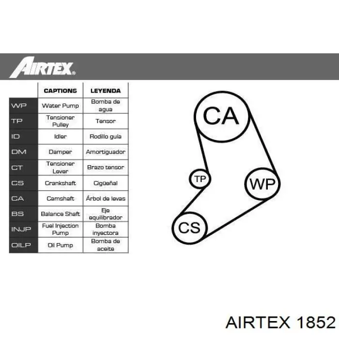 Помпа охлаждения Airtex 1852 цена, от 25.30 USD