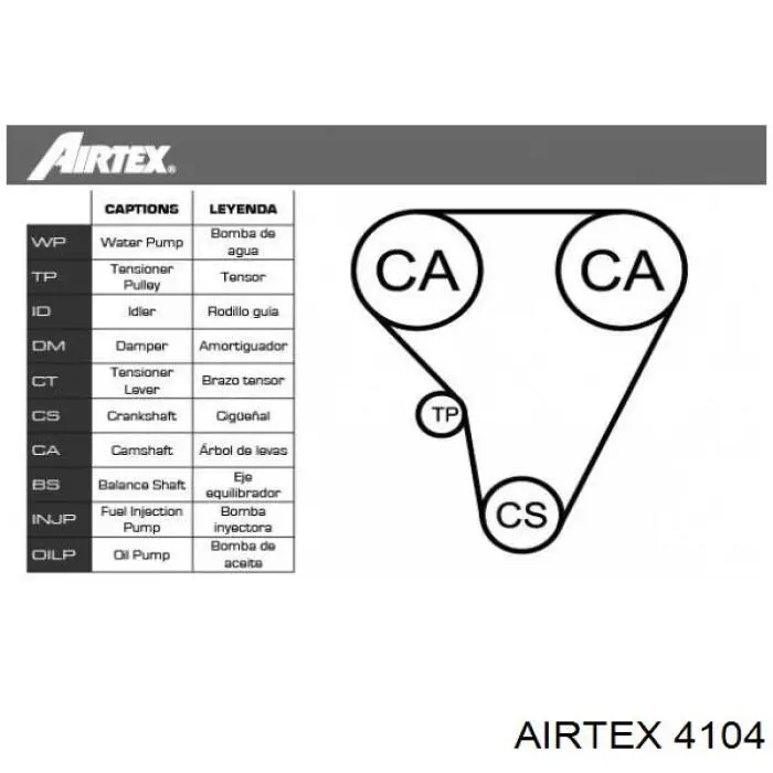 Помпа охлаждения Airtex 4104 цена, от 35.49 USD