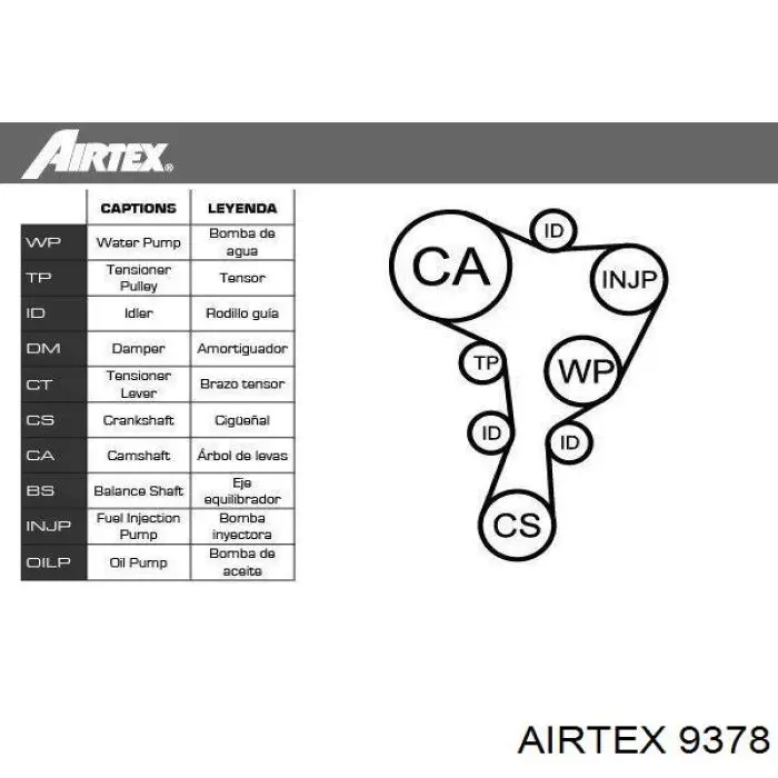 Bomba de agua 9378 Airtex