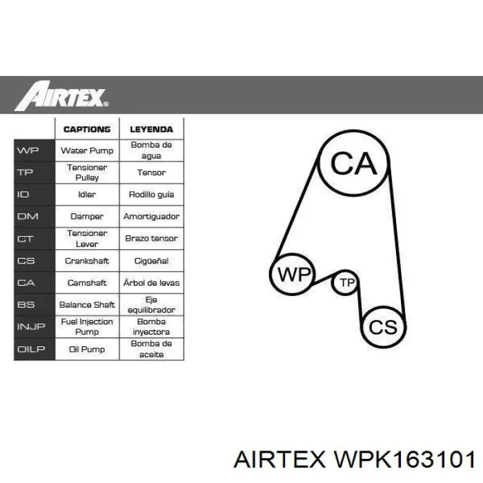 Комплект ГРМ WPK163101 AIRTEX