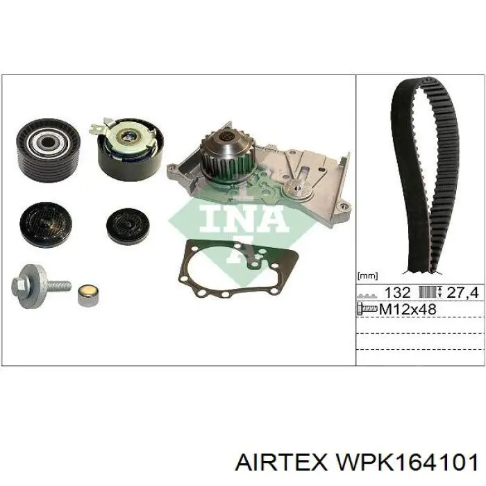ГРМ ремни, комплект Airtex WPK164101 цена, от 99.84 USD