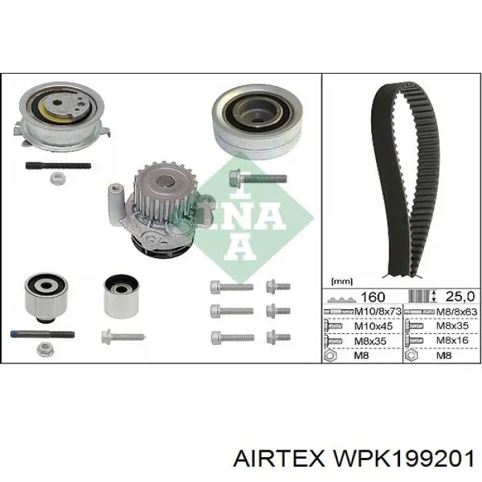 ГРМ ремни, комплект Airtex WPK199201 цена, от 148.58 USD