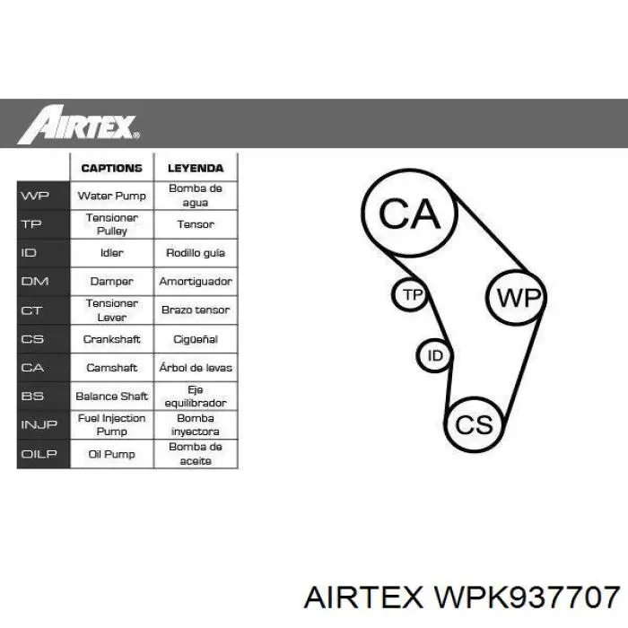 WPK937707 Airtex помпа