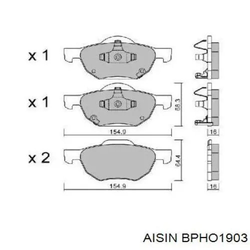 Колодки тормозные передние дисковые AISIN BPHO1903