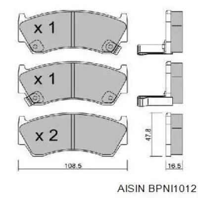 Колодки тормозные передние дисковые AISIN BPNI1012