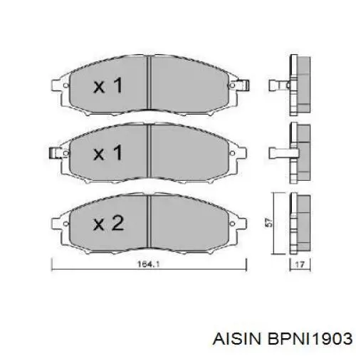 Колодки тормозные передние дисковые AISIN BPNI1903