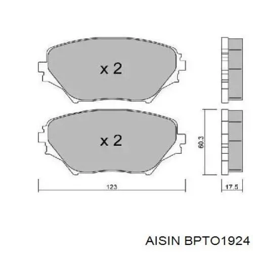 Суппорт тормозной передний левый BPTO1924 Aisin