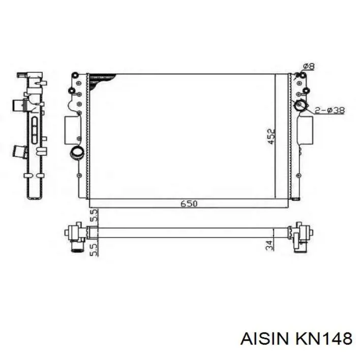 Купить KN148 Aisin Комплект сцепления (диск, корзина, подшипник)