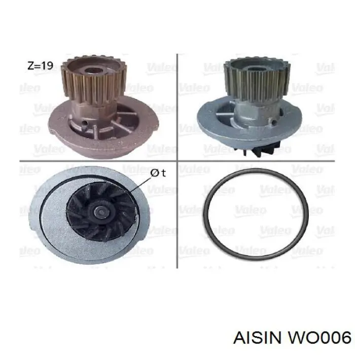 Помпа водяна, (насос) охолодження WO006 Aisin