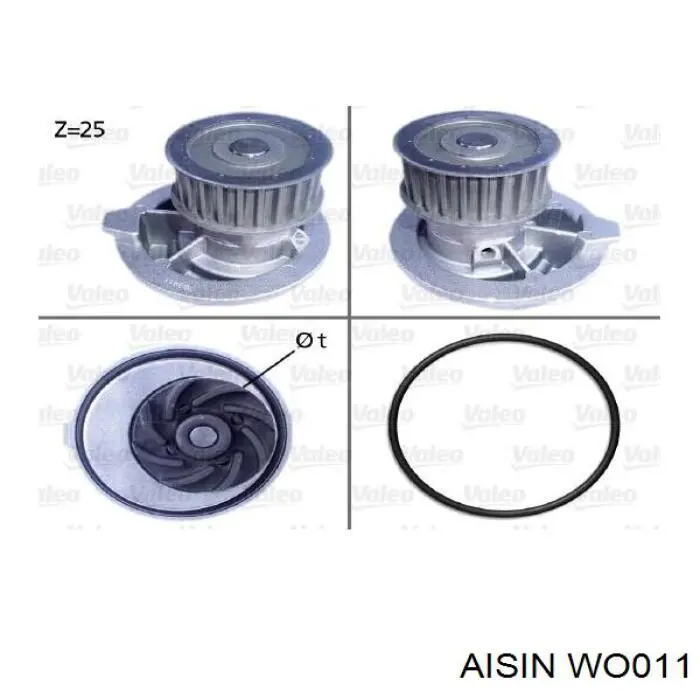 Помпа охлаждения Aisin WO011 цена, от 25.93 USD