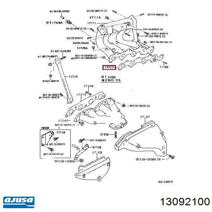 Прокладка впускного коллектора 13092100 Ajusa