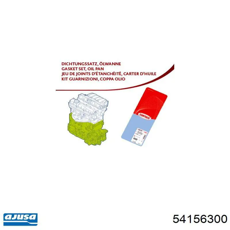 Комплект прокладок двигателя нижний Ajusa 54156300
