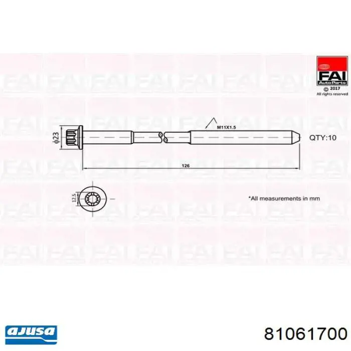 Болт ГБЦ 81061700 Ajusa