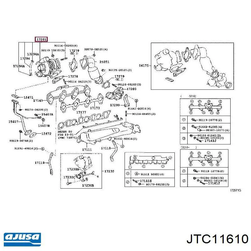Прокладка турбины, монтажный комплект Ajusa JTC11610 цена, от 63.28 USD