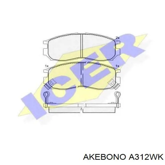 A312WK Akebono Колодки передние