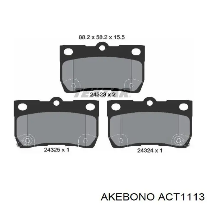 Задние тормозные колодки ACT1113 Akebono