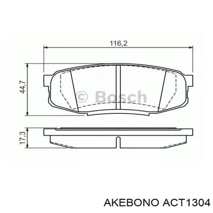 Задние дисковые колодки Akebono ACT1304