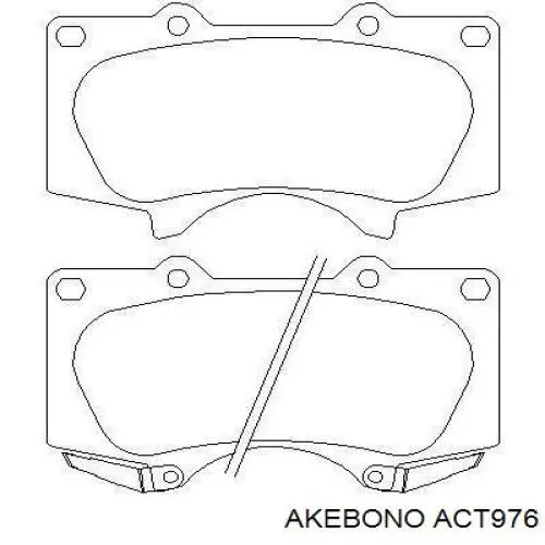 Передние тормозные колодки ACT976 Akebono