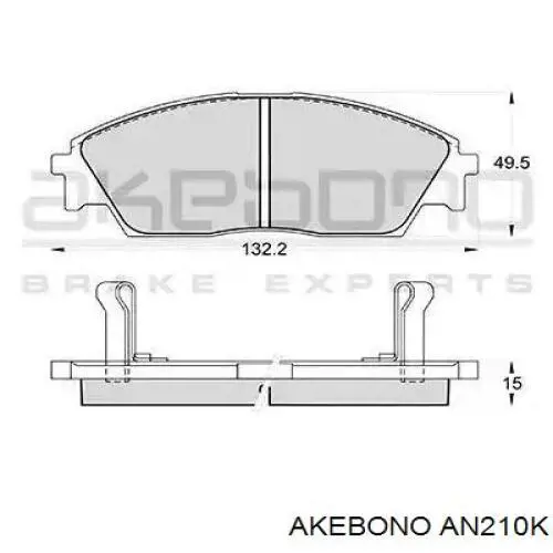 Передние тормозные колодки AN210K Akebono