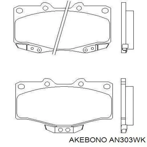 Колодки Akebono AN303WK цена, от 19.77 USD