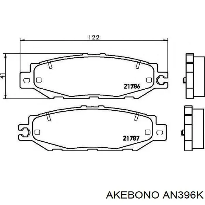 Задние тормозные колодки AN396K Akebono