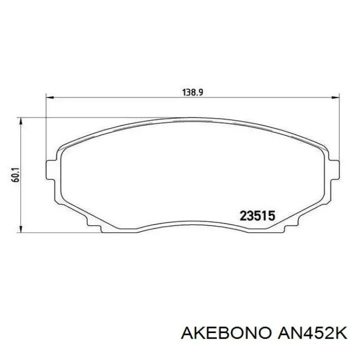 Колодки тормозные передние дисковые AKEBONO AN452K