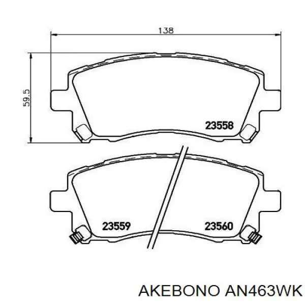 Колодки тормозные передние дисковые AKEBONO AN463WK